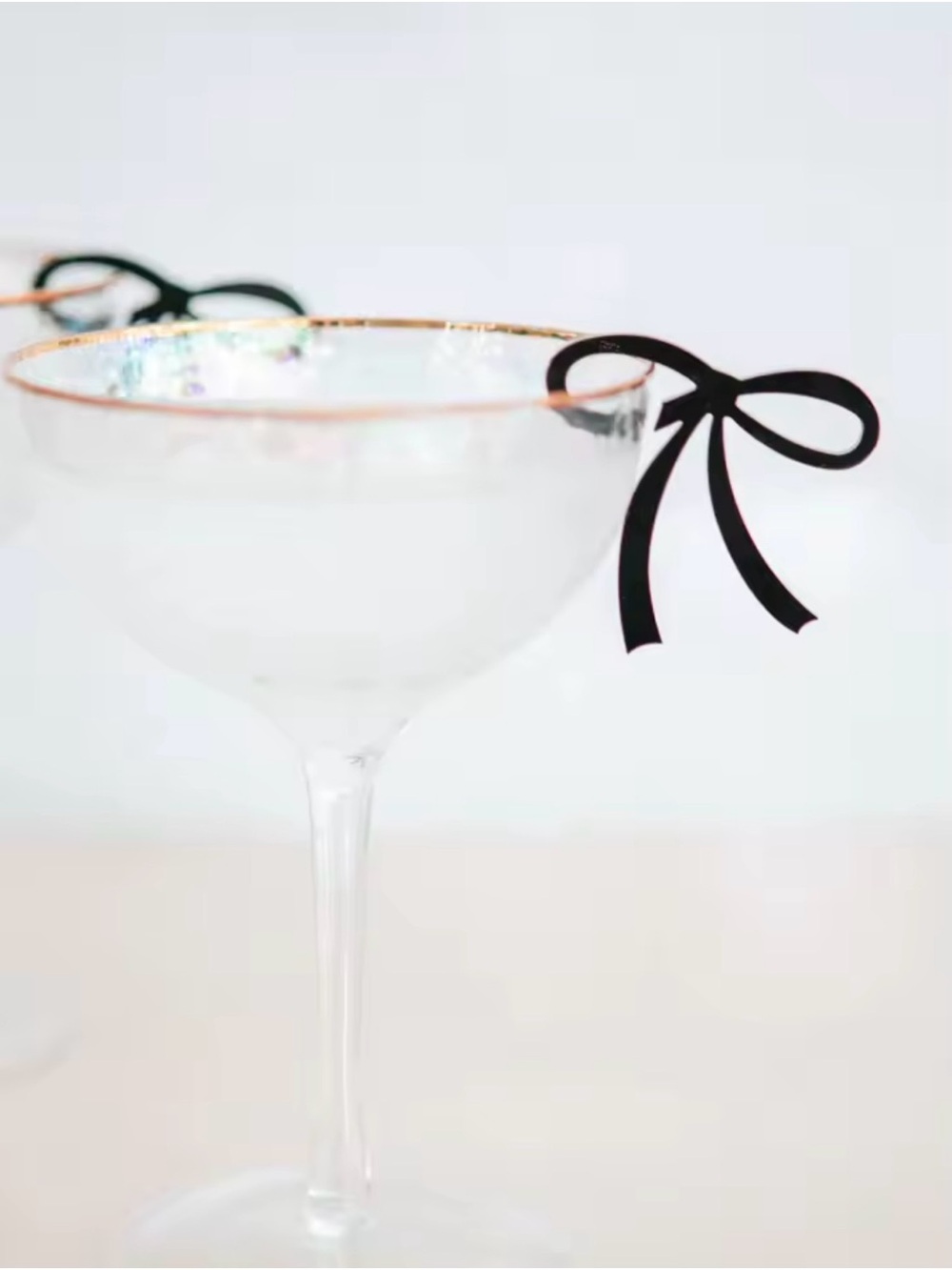 50 Black Bow Drink Tag